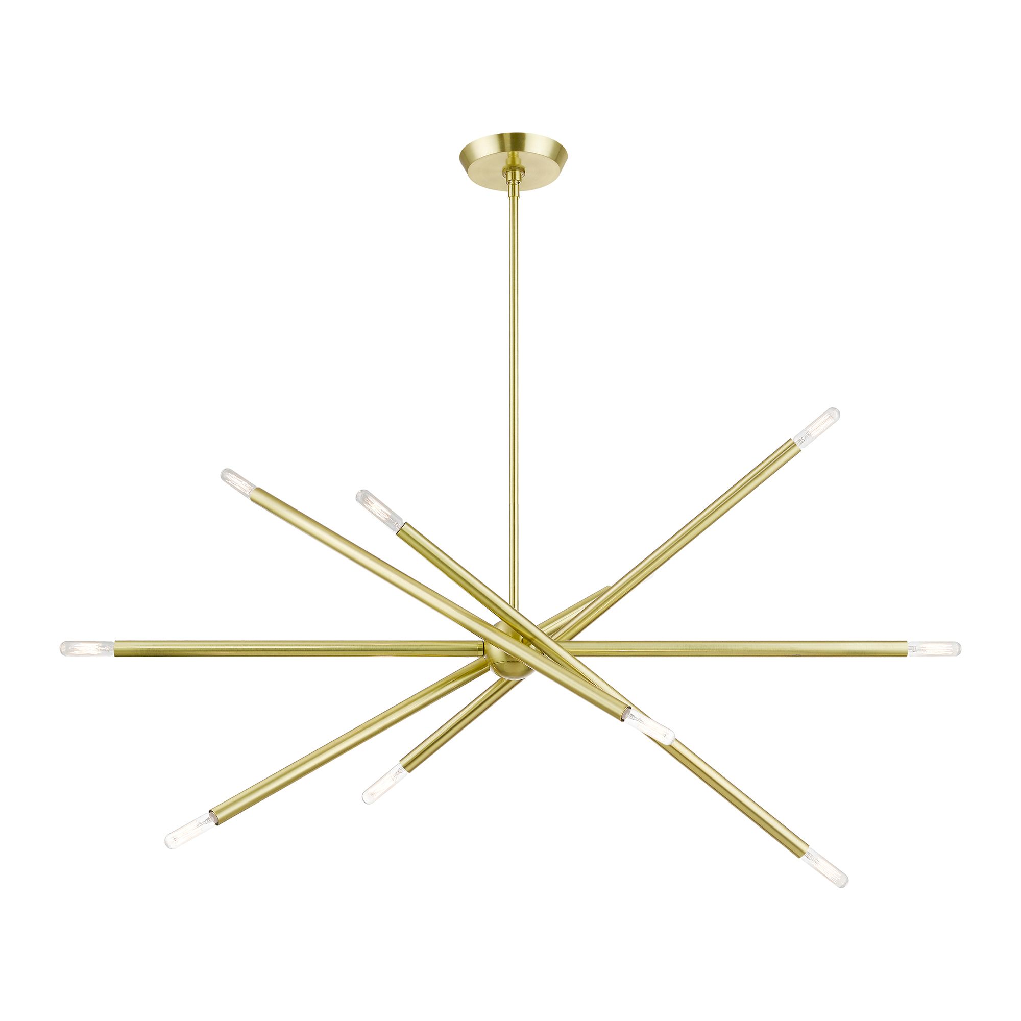 Image 4 Soho 40 1/2" Wide Satin Brass 10-Light Sputnik Pendant more views