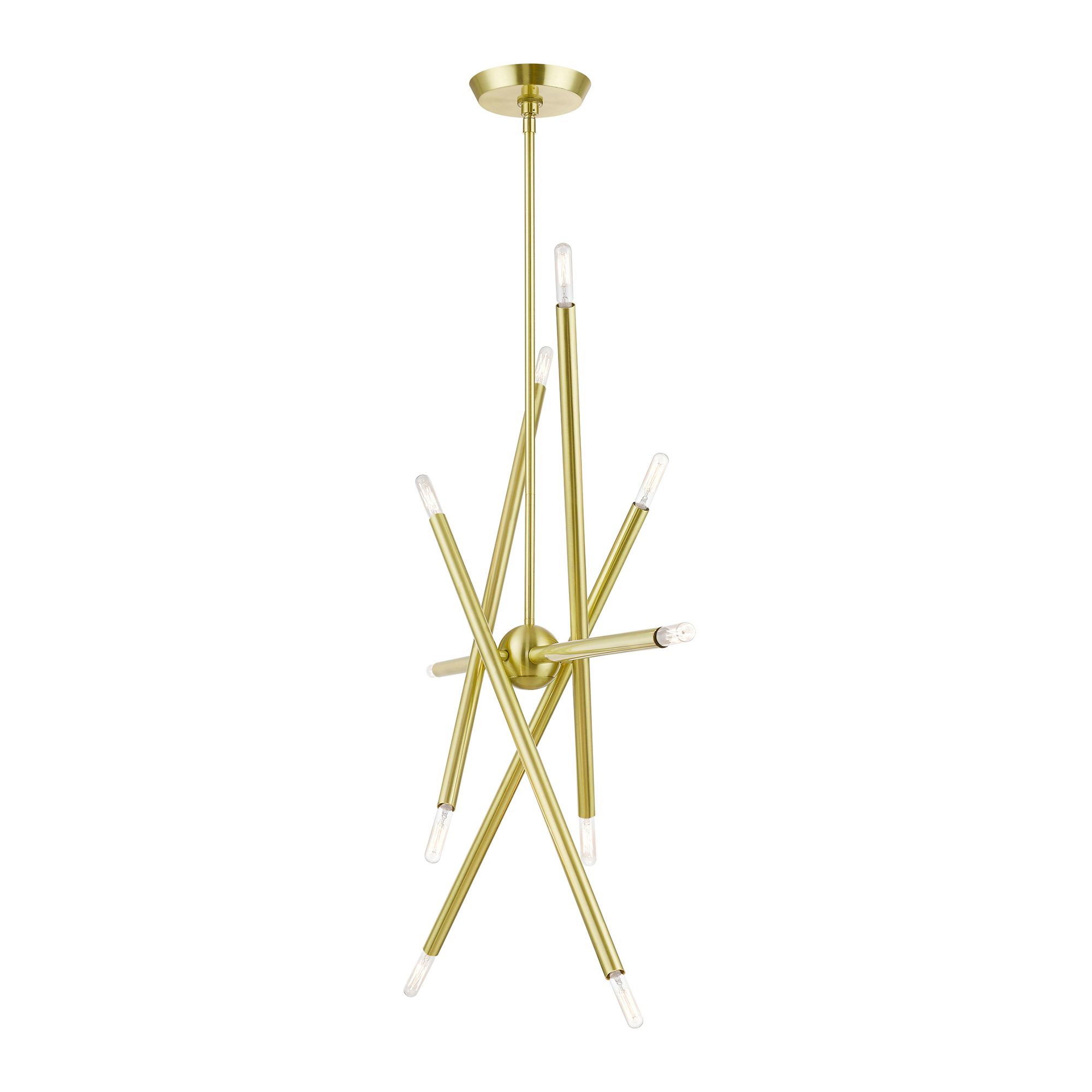 Image 5 Soho 40 1/2" Wide Satin Brass 10-Light Sputnik Pendant more views