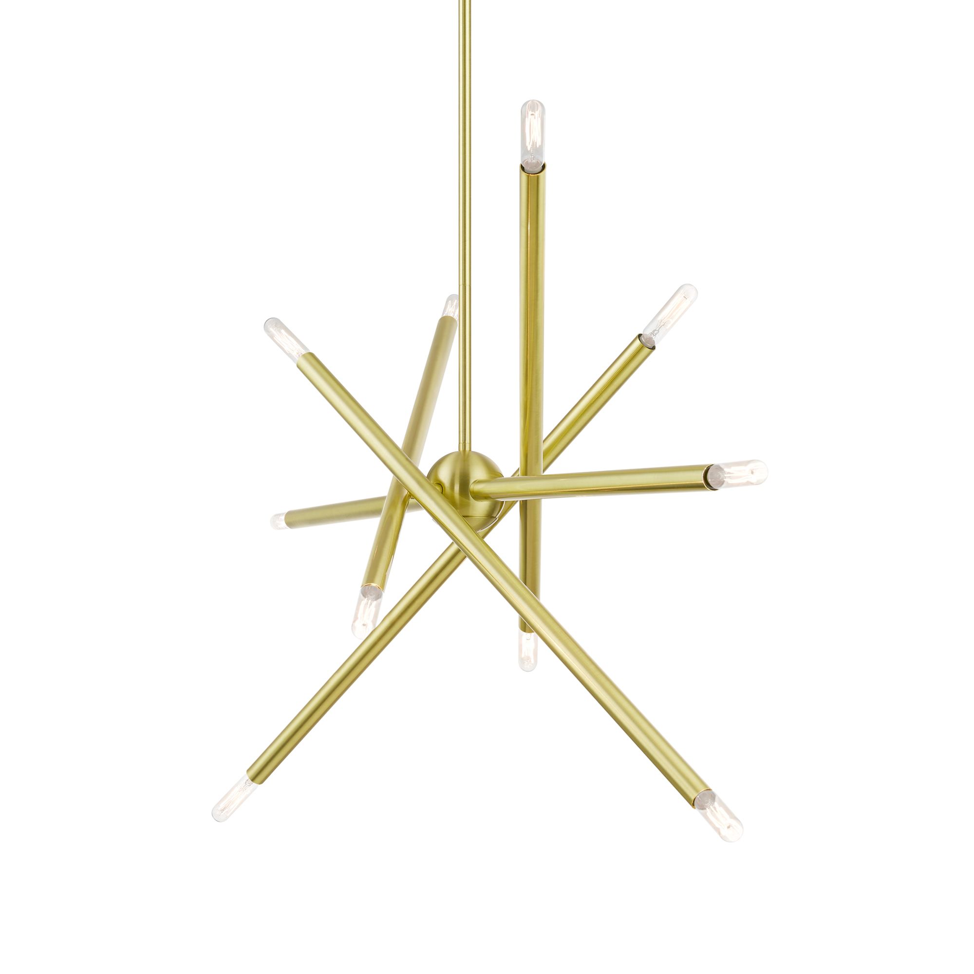 Image 7 Soho 40 1/2" Wide Satin Brass 10-Light Sputnik Pendant more views