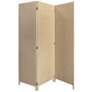 Soho 47" Wide Brown Fabric Wood 3-Panel Screen/Room Divider