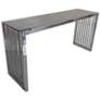 Soho 51" Wide Clear Glass and Stainless Steel Console Table
