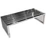 Soho 51" Wide Clear Glass Top Stainless Steel Cocktail Table