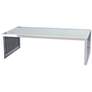 Soho 51" Wide Clear Glass Top Stainless Steel Cocktail Table