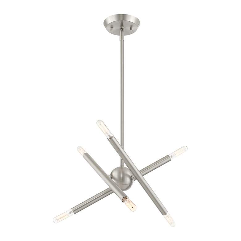 Image 6 Soho 6 Light Brushed Nickel Mini Chandelier more views