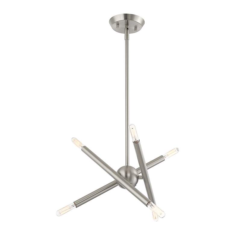 Image 7 Soho 6 Light Brushed Nickel Mini Chandelier more views