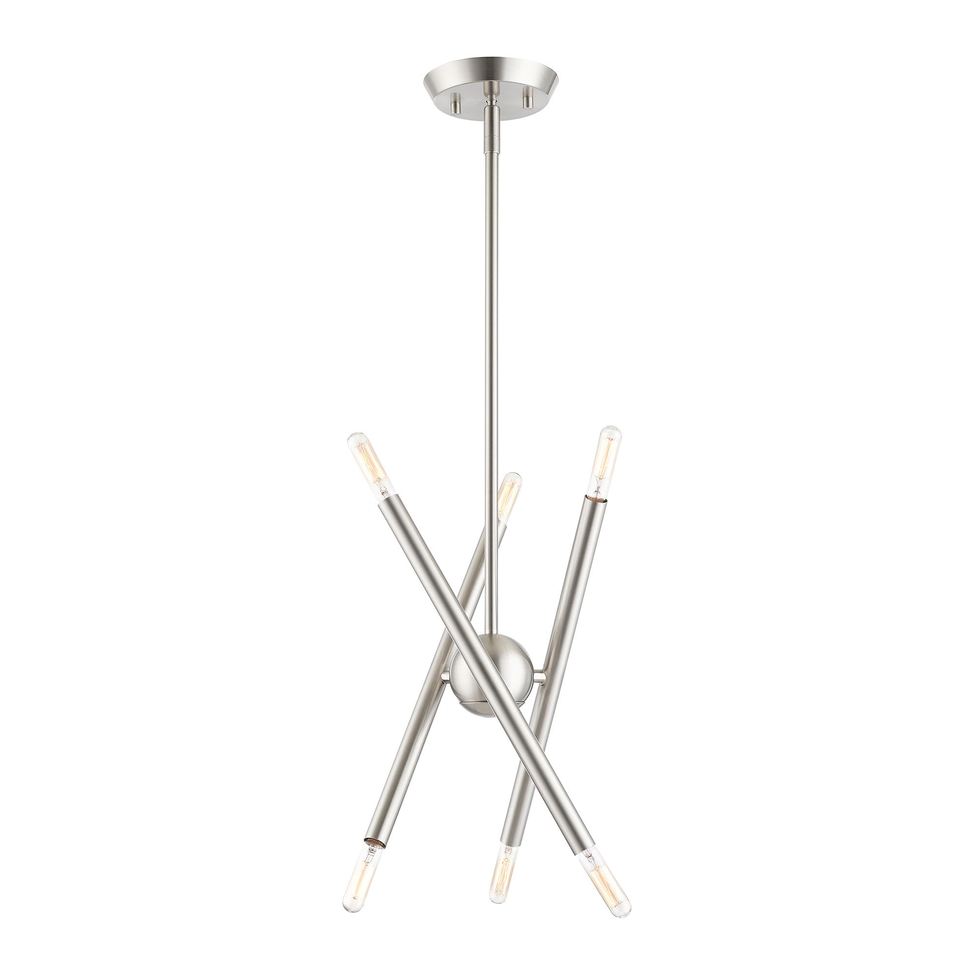 Soho 6 Light Brushed Nickel Mini Chandelier