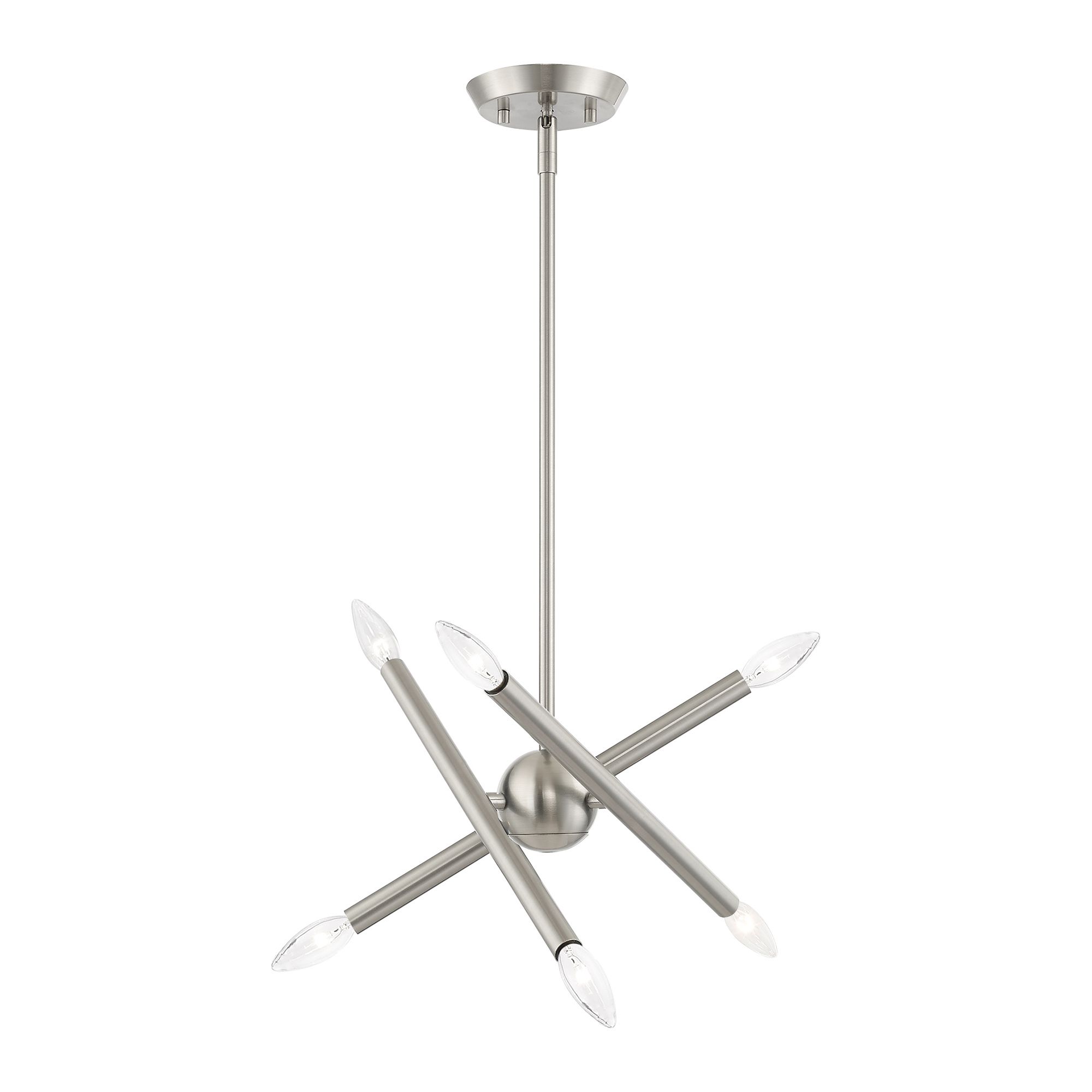 Soho 6 Light Brushed Nickel Mini Chandelier