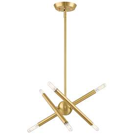 Image1 of Soho 6 Light Satin Brass Mini Chandelier