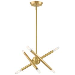 Soho 6 Light Satin Brass Mini Chandelier