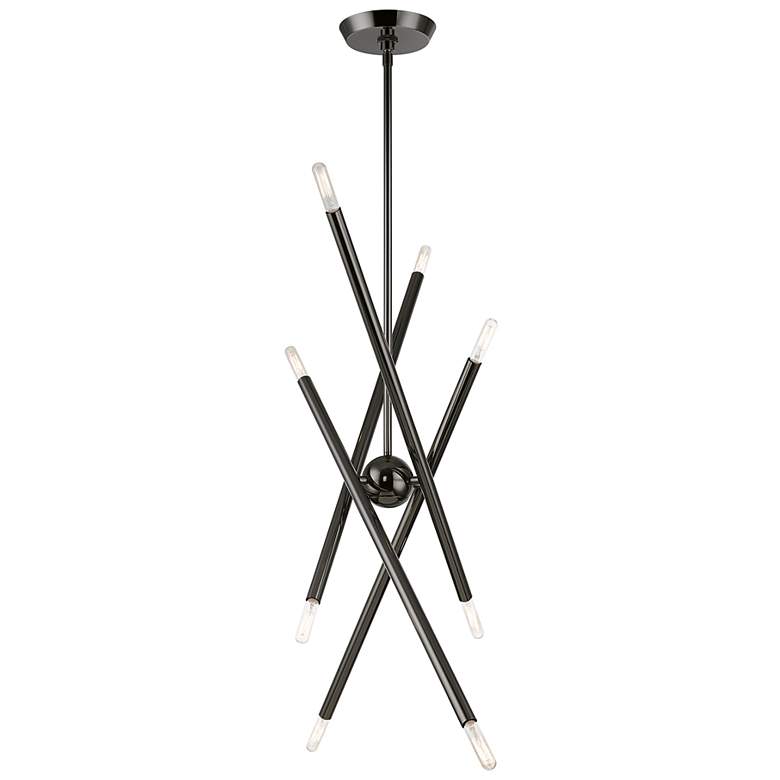 Image 7 Soho 8 Light Black Chrome Linear Chandelier more views