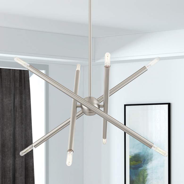 Image 1 Soho 8 Light Brushed Nickel Chandelier