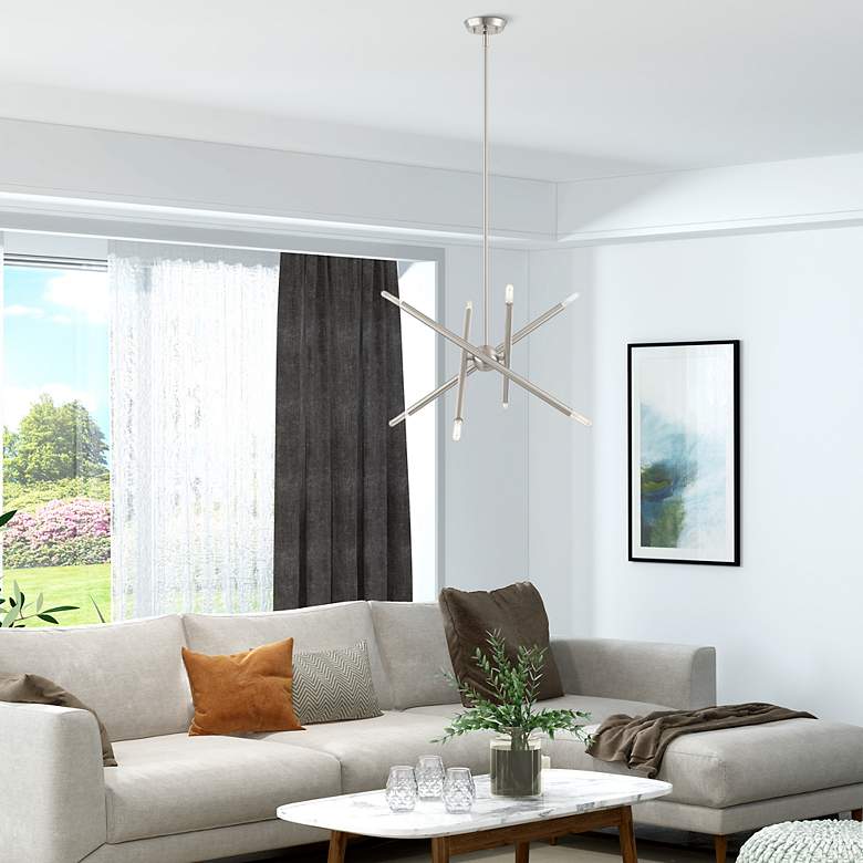 Image 3 Soho 8 Light Brushed Nickel Chandelier more views