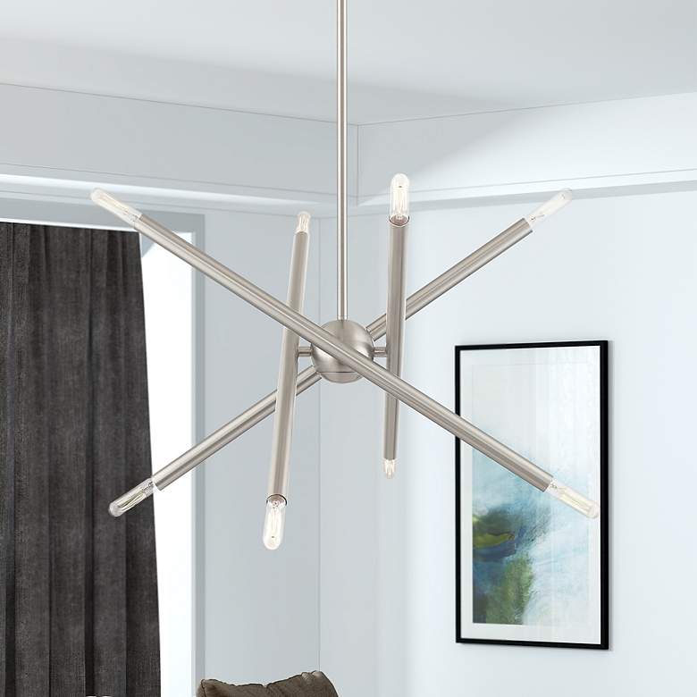 Image 4 Soho 8 Light Brushed Nickel Chandelier more views