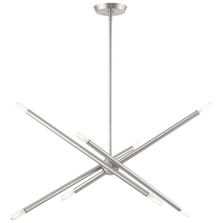 Image 1 Soho 8 Light Brushed Nickel Linear Chandelier
