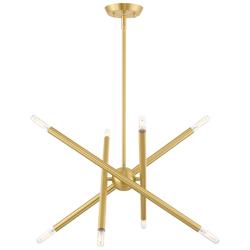 Soho 8 Light Satin Brass Chandelier