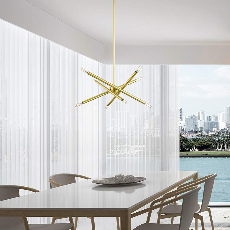 Image 3 Soho 8 Light Satin Brass Chandelier more views