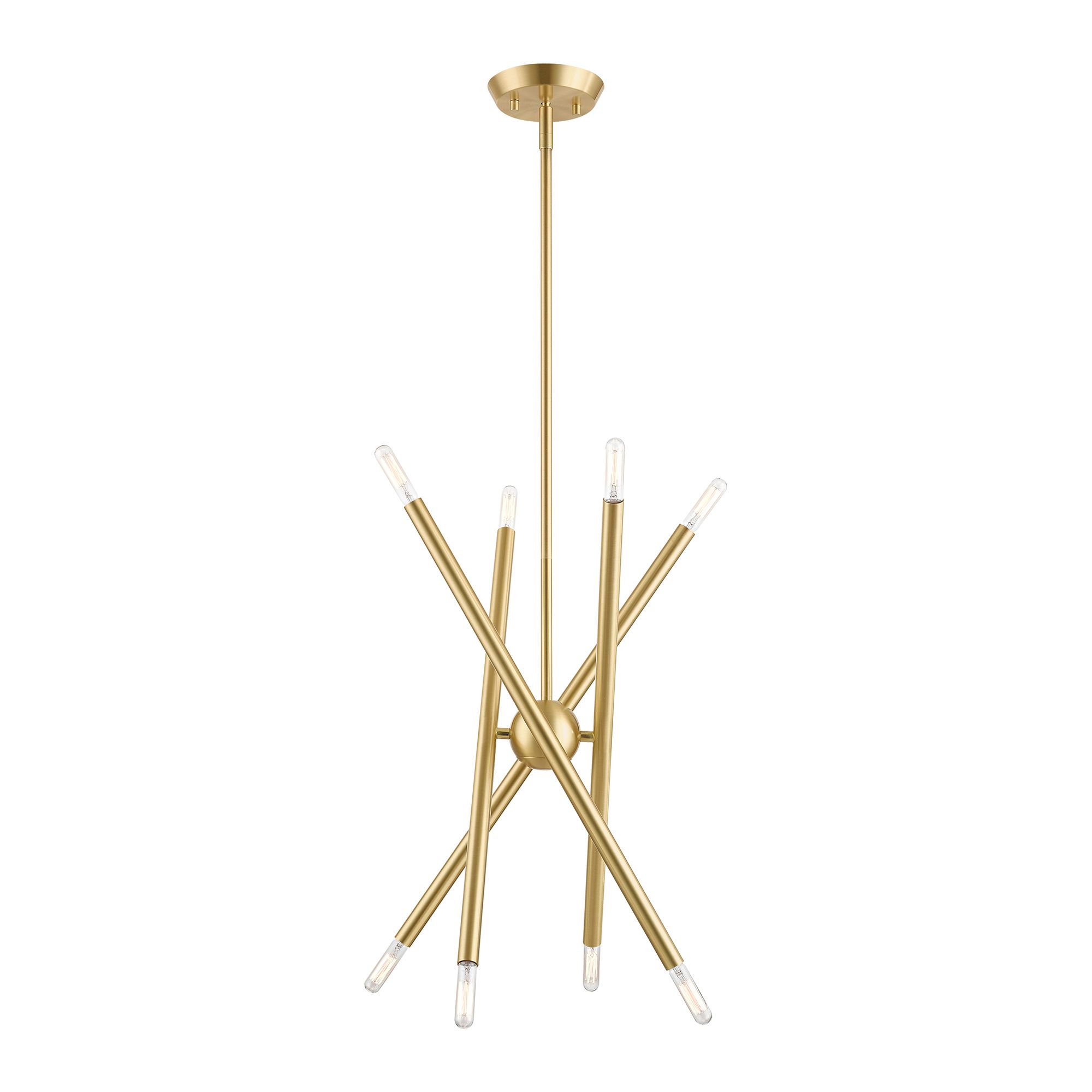 Soho 8 Light Satin Brass Chandelier