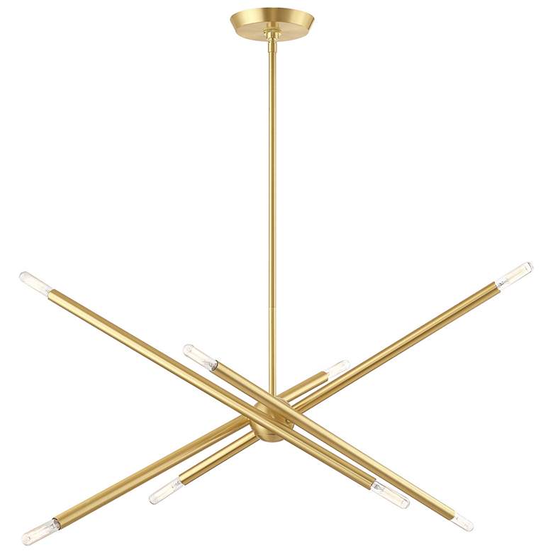 Image 2 Soho 8 Light Satin Brass Linear Chandelier