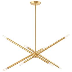 Soho 8 Light Satin Brass Linear Chandelier