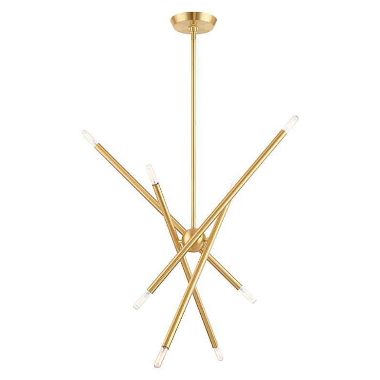 Image 4 Soho 8 Light Satin Brass Linear Chandelier more views