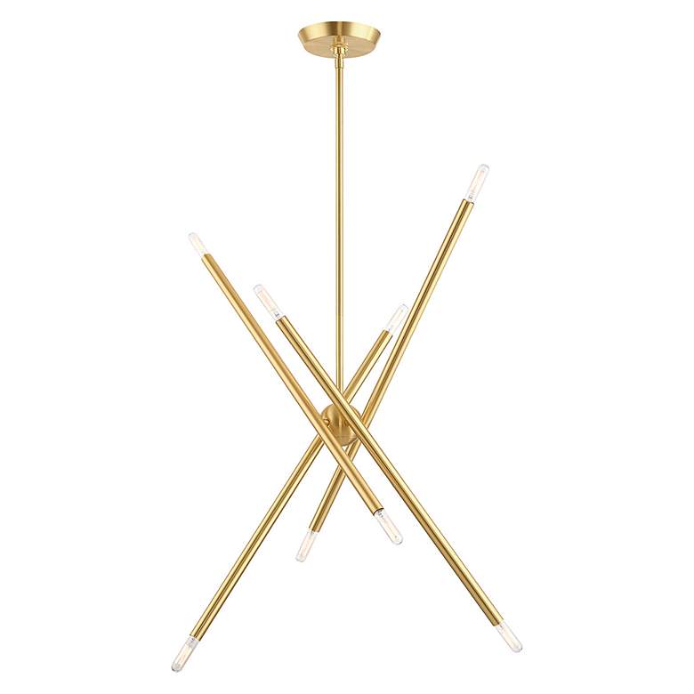 Image 6 Soho 8 Light Satin Brass Linear Chandelier more views
