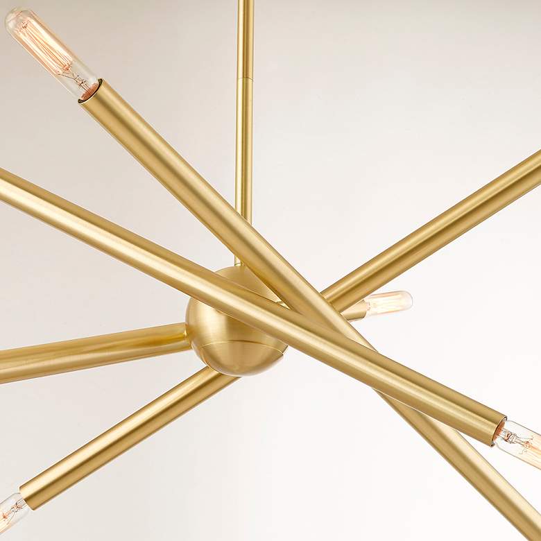 Image 7 Soho 8 Light Satin Brass Linear Chandelier more views