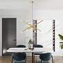 Soho 8 Light Satin Brass Linear Chandelier