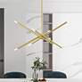 Soho 8 Light Satin Brass Linear Chandelier