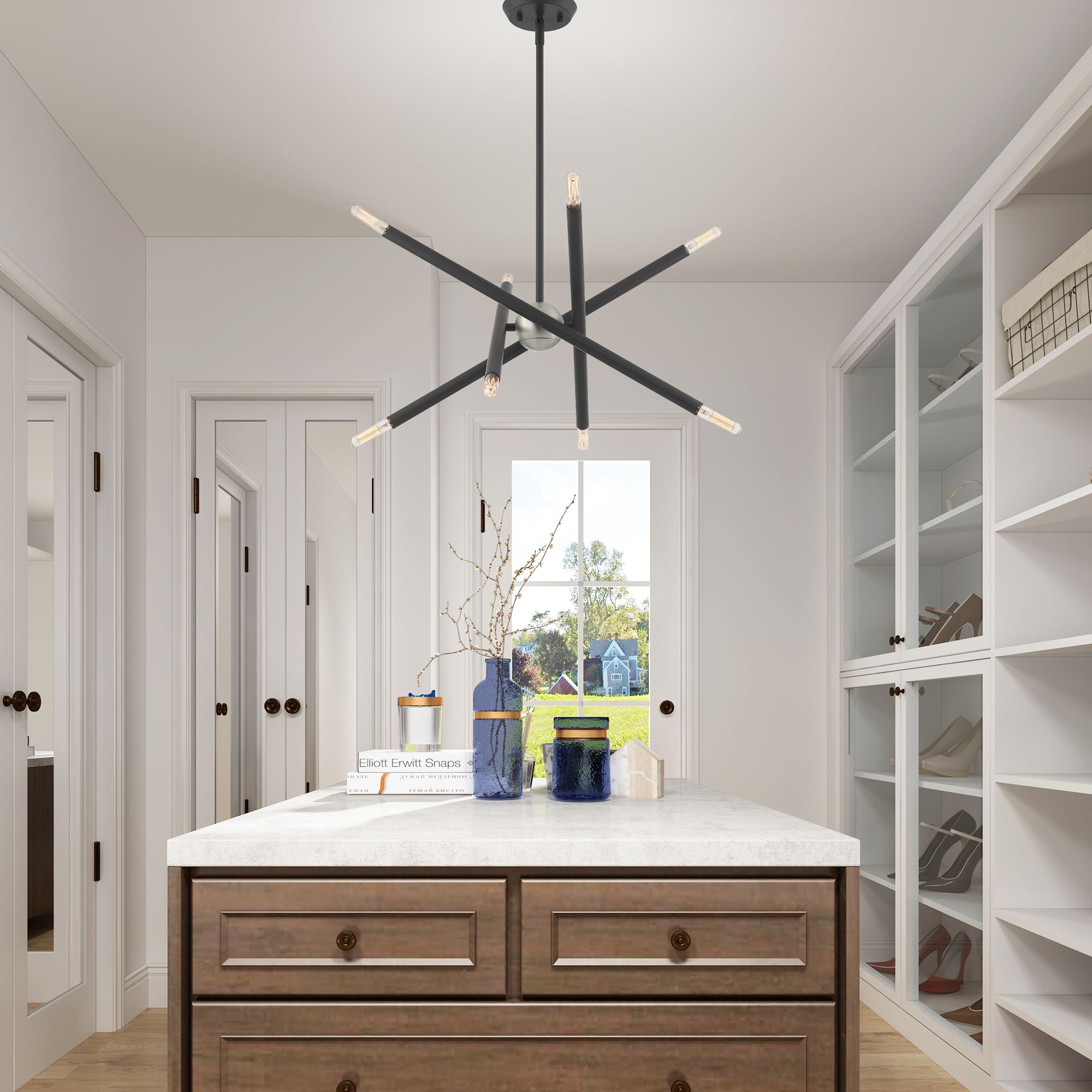 Soho 8 Light Scandinavian Gray Chandelier