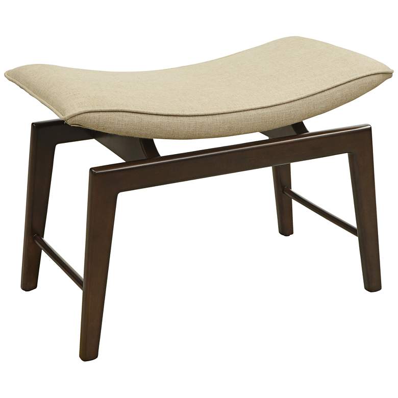 Image 1 SoHo Brown Birch and Natural Linen Accent Bench