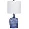 Soho Gray and White Bedrock Striped Jug Glass Table Lamp