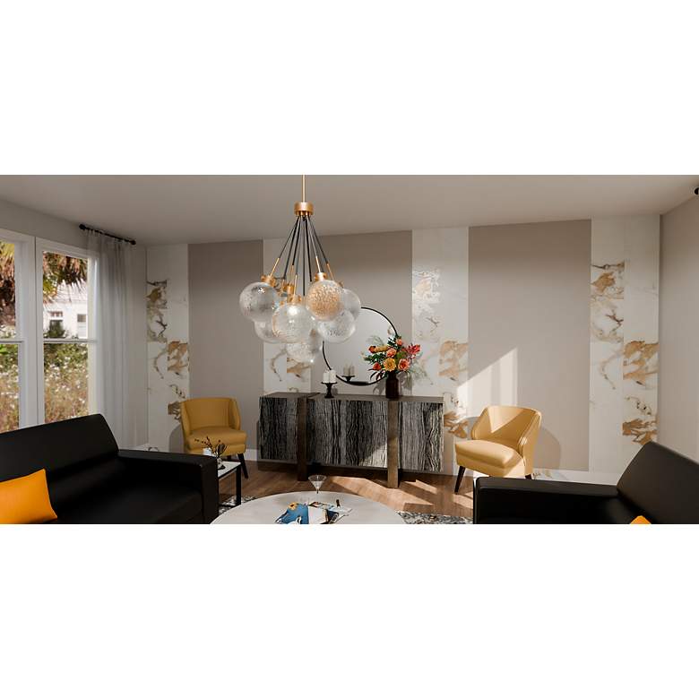 Image 6 Soiree 4-Light Brushed Weathered Brass Pendant Light more views