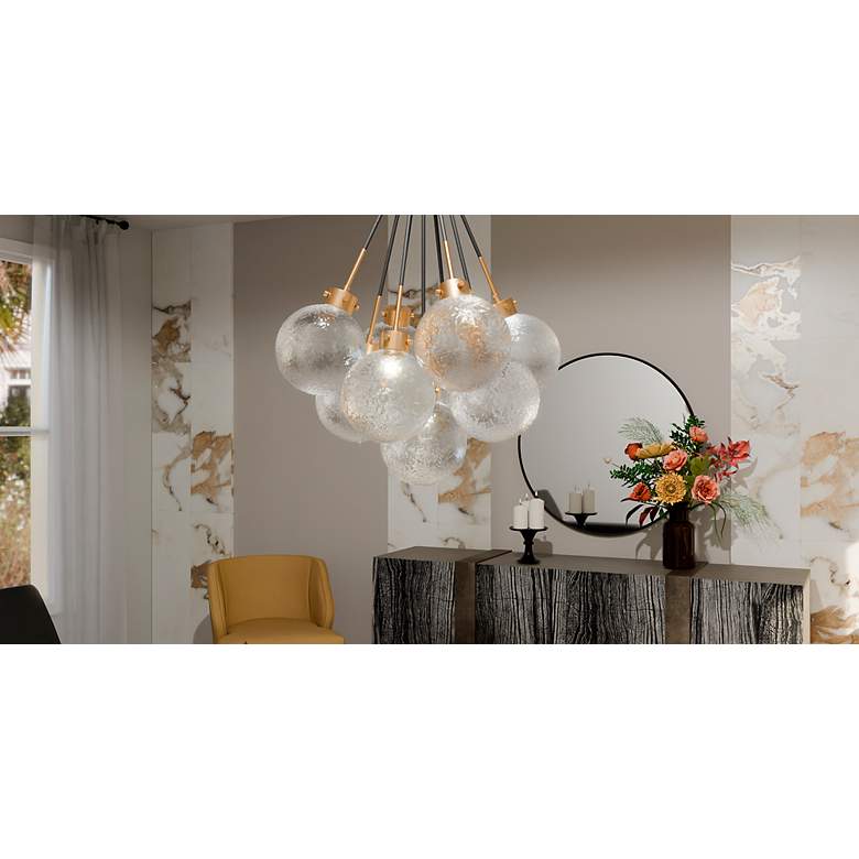 Image 7 Soiree 4-Light Brushed Weathered Brass Pendant Light more views