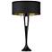 Soiree Antique Bronze Table Lamp with Black and Gold Shade