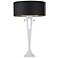 Soiree White Table Lamp with Metallic Black and Gold Shade
