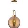 Soji 10" Wide Aged Gold and Copper Glass Mini Pendant