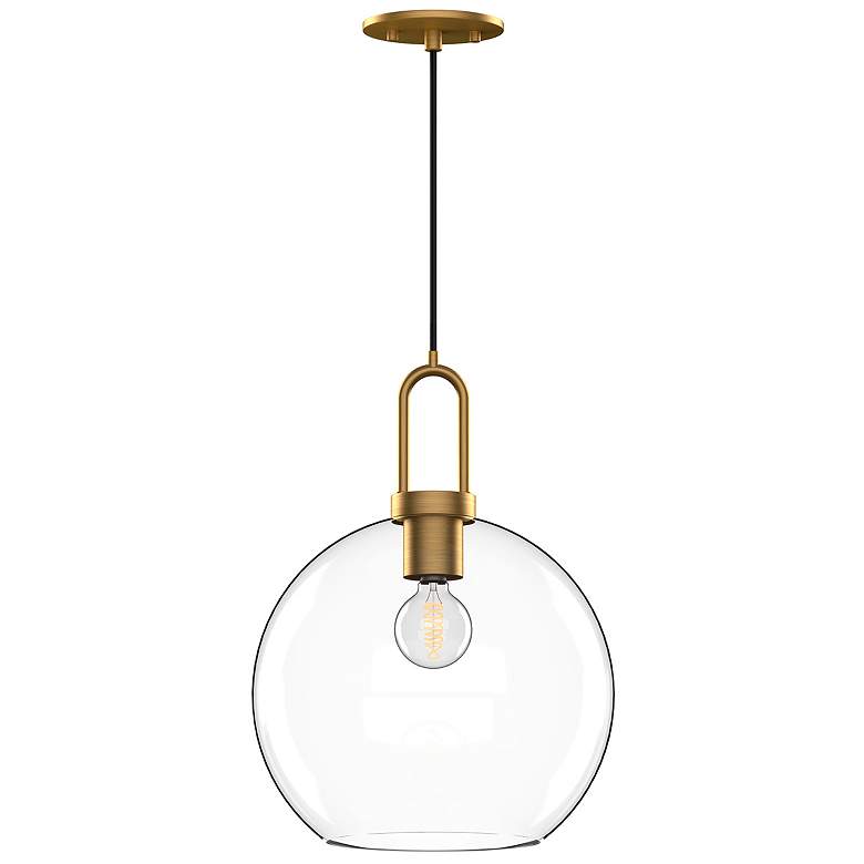 Image 1 Soji 10" Wide Aged Gold Globe Mini Pendant