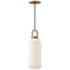 Soji 5 1/4" Wide Aged Gold Mini Pendant w/ Opal Matte Glass