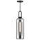 Soji 6" Wide Matte Black Mini Pendant w/ Smoked Solid Glass
