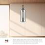 3_Soji 6" Wide Matte Black Mini Pendant w/ Smoked Solid Glass more views