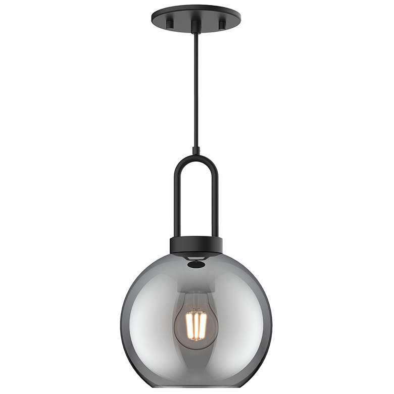 Image 1 Soji 8" Wide Matte Black Globe Mini Pendant
