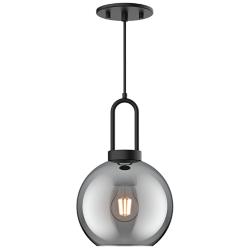 Soji 8" Wide Matte Black Globe Mini Pendant