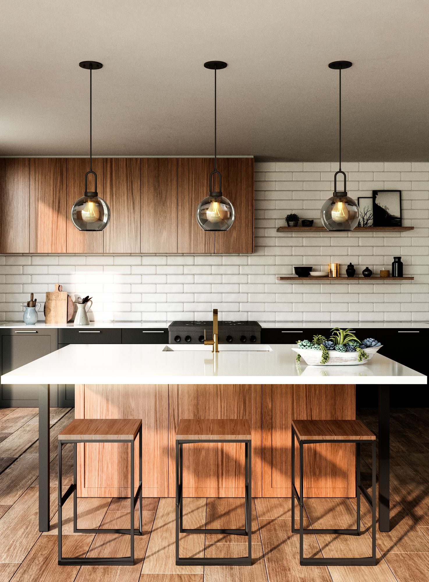 Image 3 Soji 8" Wide Matte Black Globe Mini Pendant more views