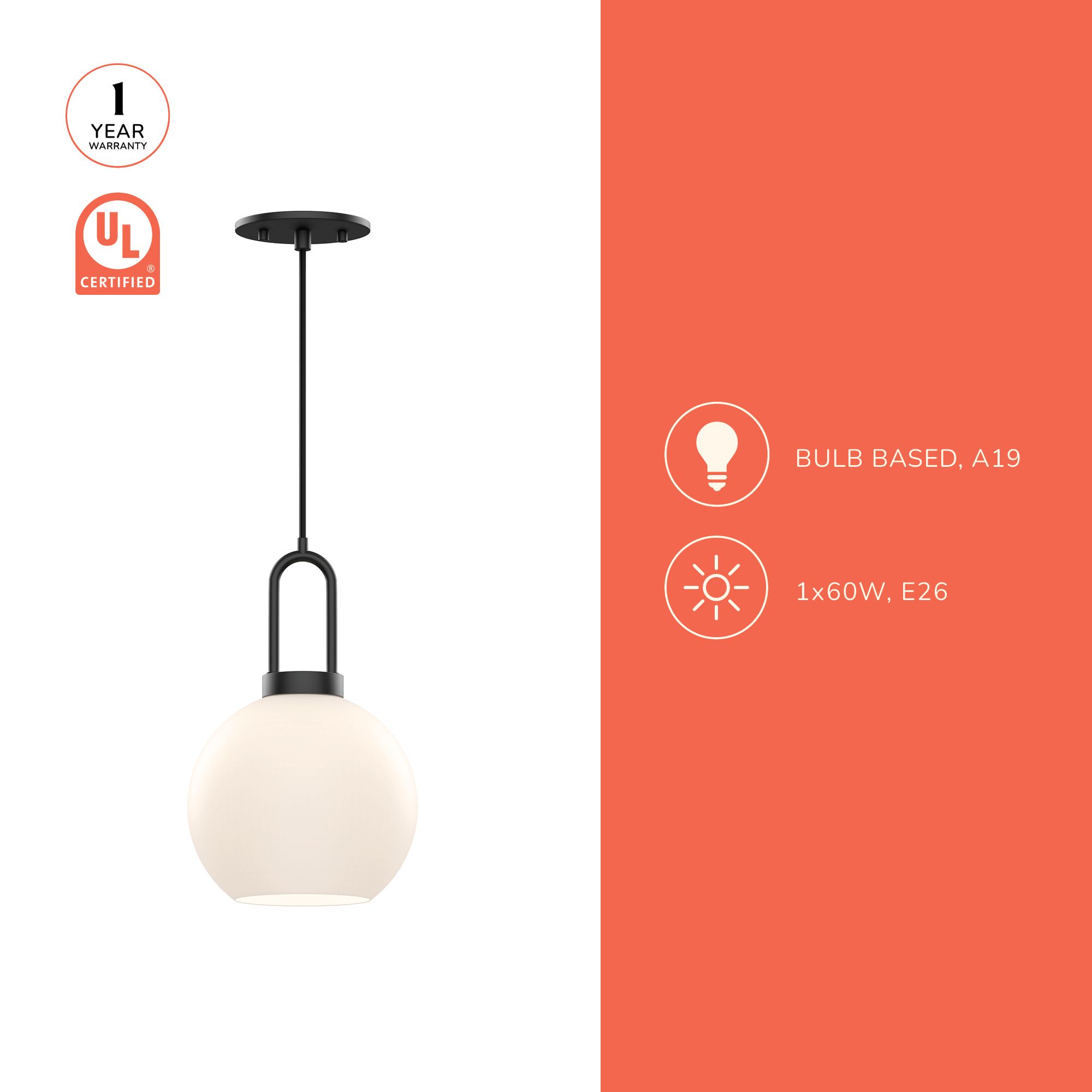 Image 5 Soji 8" Wide Matte Black Globe Mini Pendant more views