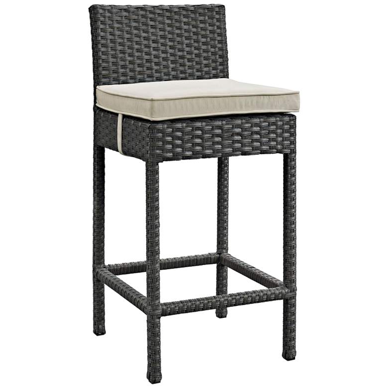 Image 1 Sojourn 27 1/2" Canvas Beige Fabric Outdoor Patio Barstool