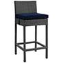 Sojourn 27 1/2" Canvas Navy Fabric Outdoor Patio Barstool