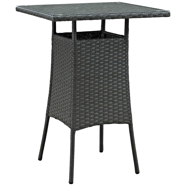 Image 1 Sojourn Small Chocolate Square Outdoor Patio Bar Table