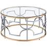 2_Sol 36" Wide Chrome and Gold Plating Round Coffee Table