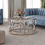 6_Sol 36" Wide Chrome and Gold Plating Round Coffee Table more views