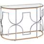 2_Sol 42"W Chrome and Gold Plating Haft-Circle Console Table
